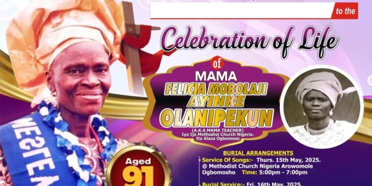 Final Journey of Mama Felicia Mobolaji Ayinke Olanipekun Begins Thursday