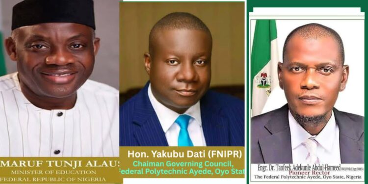 Fed Poly Ayede celebrates Education Minister.over CON honour     Federa