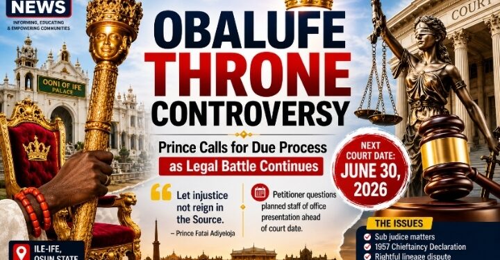 Court Case Challenges Recognition of Obalufe-Elect, Fatai Adiyeloja Questions Due Process
