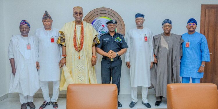 Oba Ghandi Olaoye Seeks More Police Stations, Functional Police College for Ogbomosoland During Visit to IGP