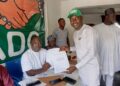 ADC Presents INEC Nomination Form to Ogbomoso South Assembly Candidate, Booda Sunday Adeyemo.
